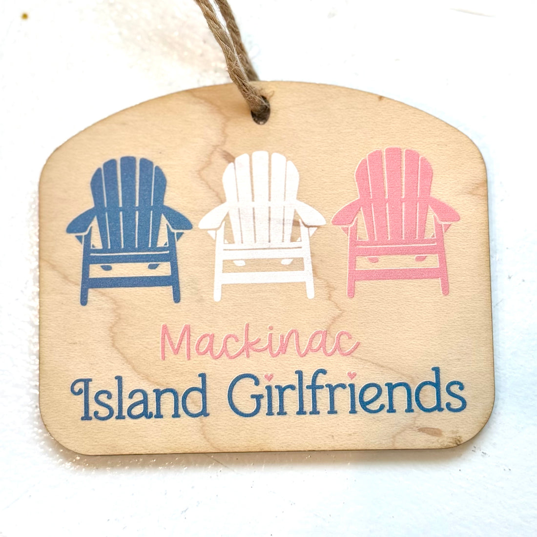 Mackinac Girlfriends Wooden Ornament