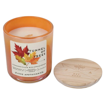 Tunnel of Trees 12 oz Glass Wooden Wick Candle