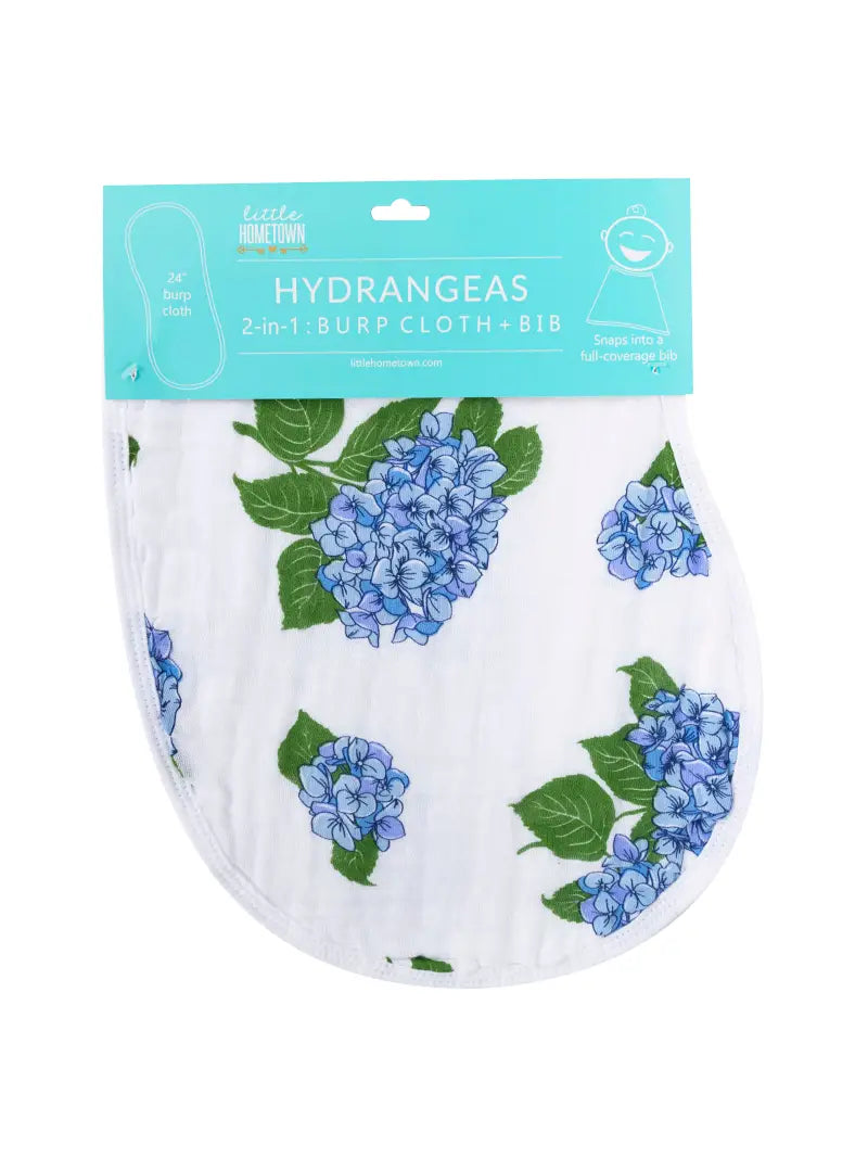 Hydrangeas  Baby Burp and Bib