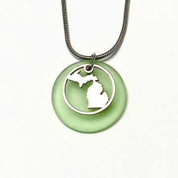 Michigan Beach Glass Pendant - Sea Green