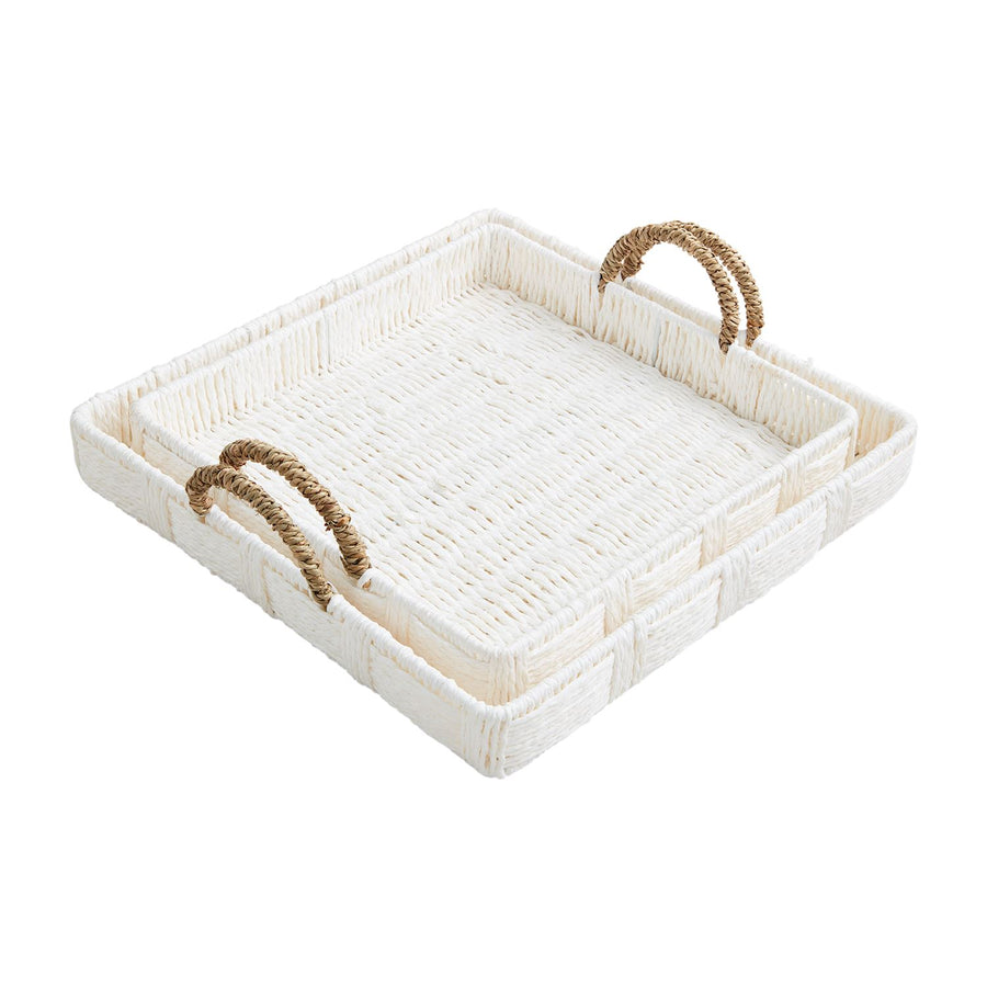 White Woven Tray