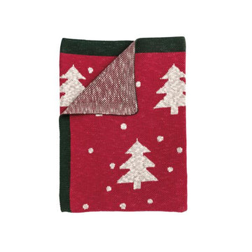 Knit Christmas Tree Throw Blanket