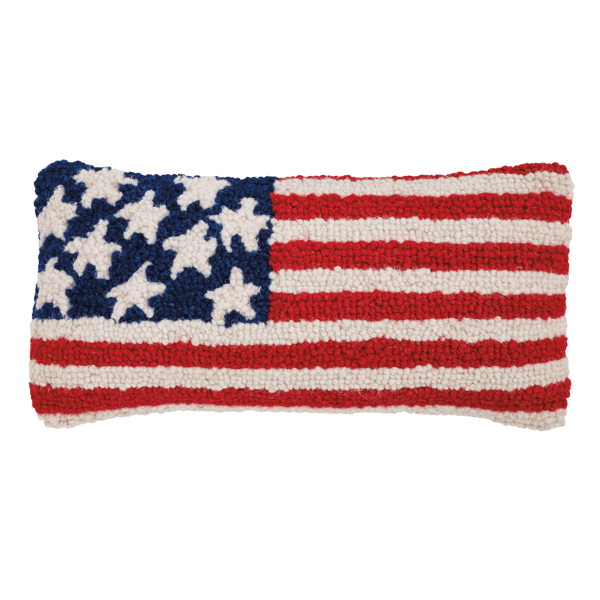 Flag Americana Hook Wool Mini Pillow