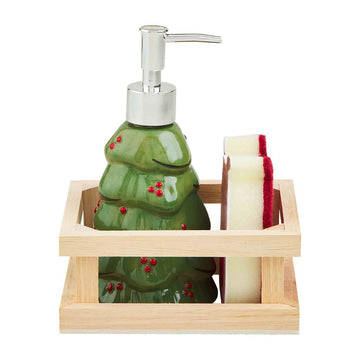 Christmas Soap Pump & Sponge Crate Set