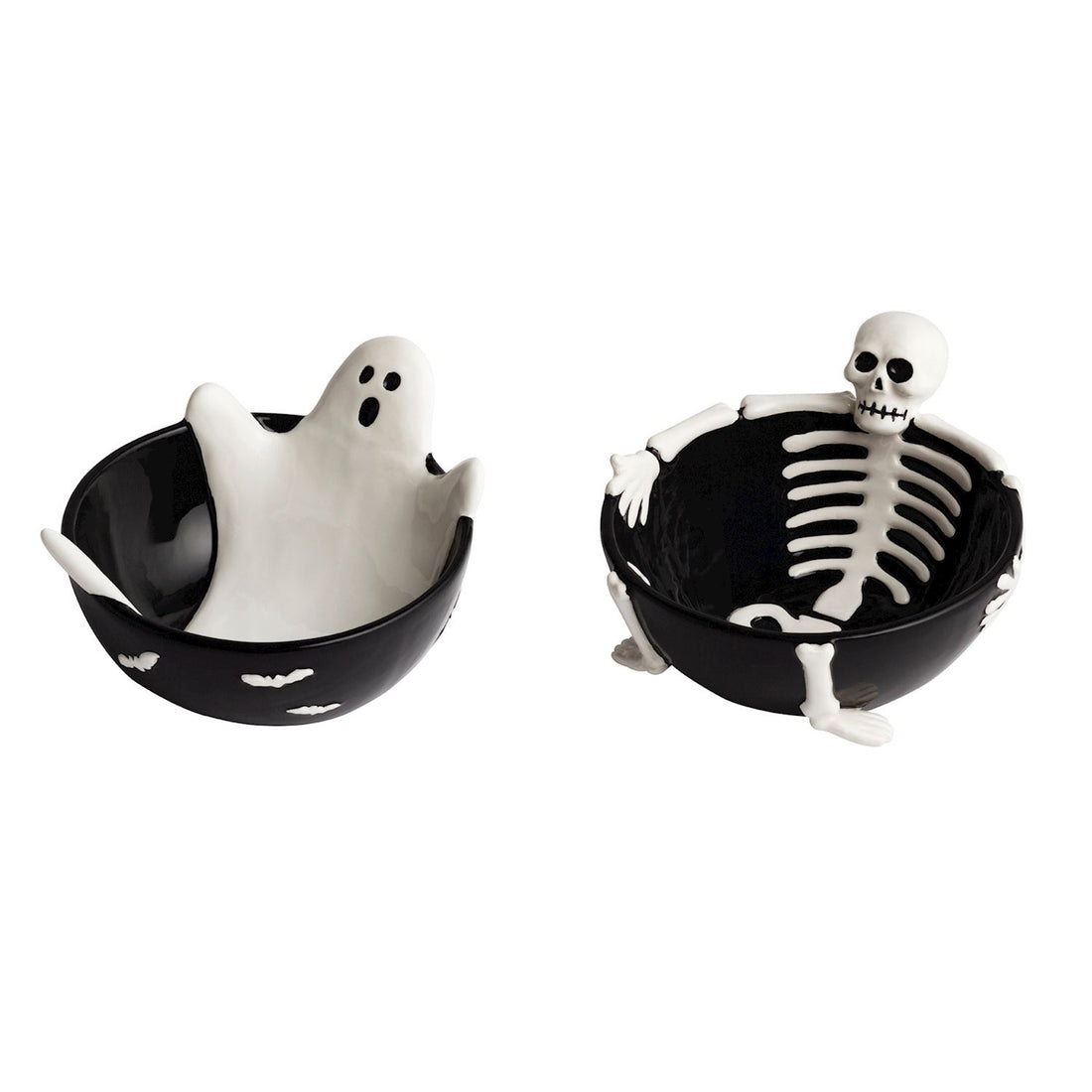 Lounging Skeleton & Ghost Bowls