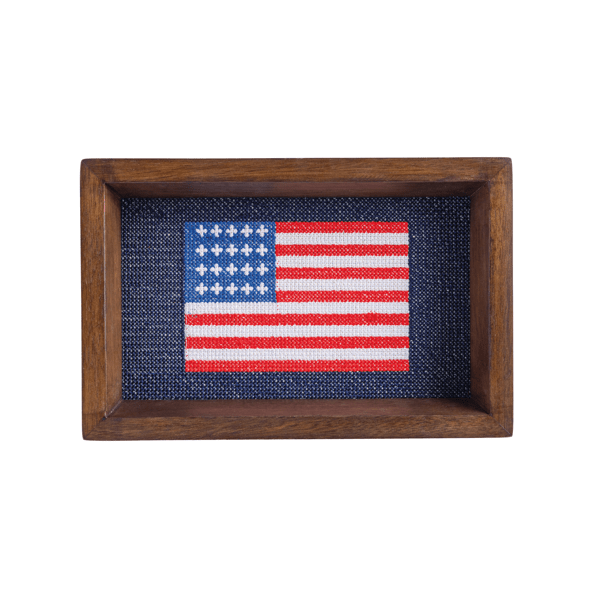 Flag Needlpoint Tray