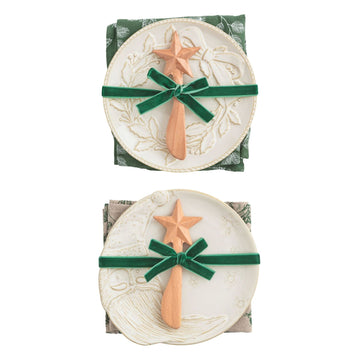White Christmas Appetizer Plate Sets