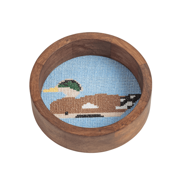 Duck Wine Needlepoint Coaster