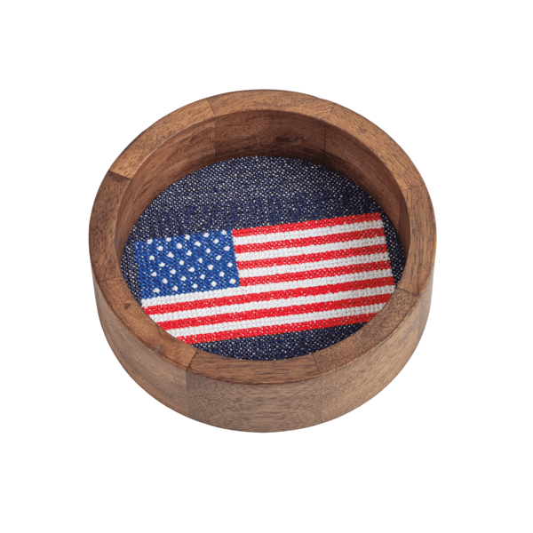 Flag Wine Needlepoint Coaster