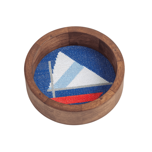 Sailboat Wine Needlepoint Coaster