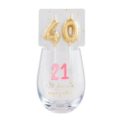40 Wine Glass & Candle Set