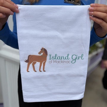 Horse Island Girl Tea Towel