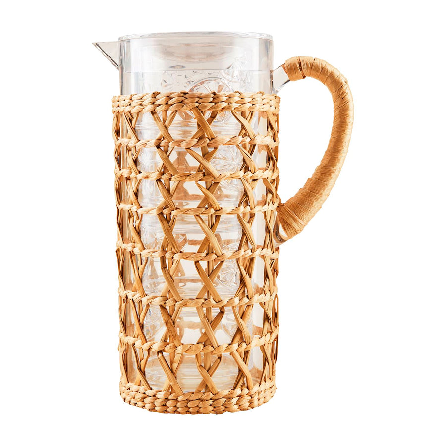 Acrylic Woven Pitcher & Glass Set