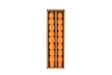 Orange Stacked Pumpkin Taper Candle Set