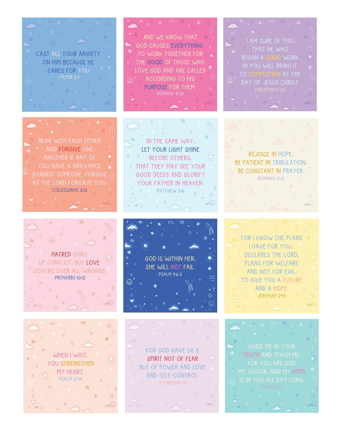 Verses For Daughters – Bible Verse Card Set + Display Stand