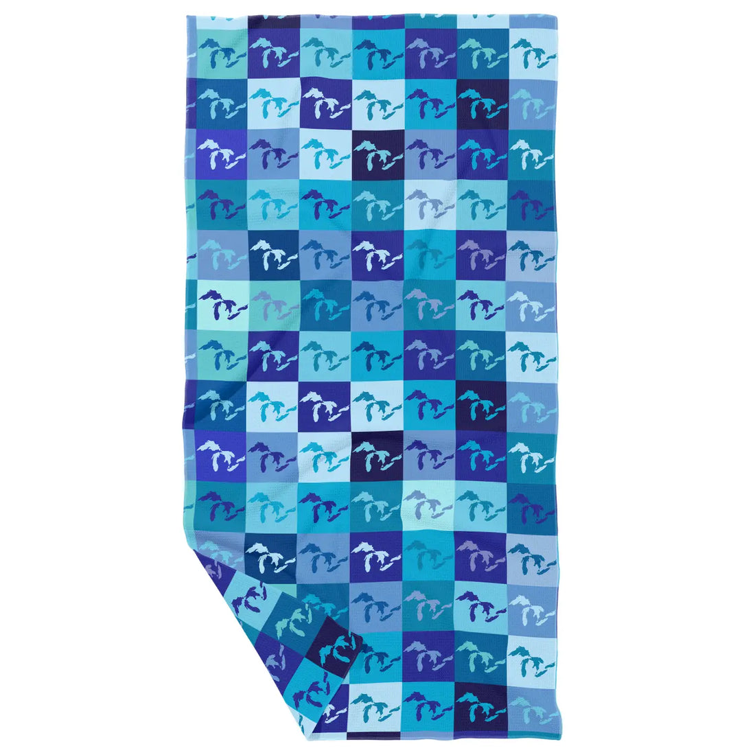 The Great Lakes Pop Blues Double Sided Recycled Dish Towel