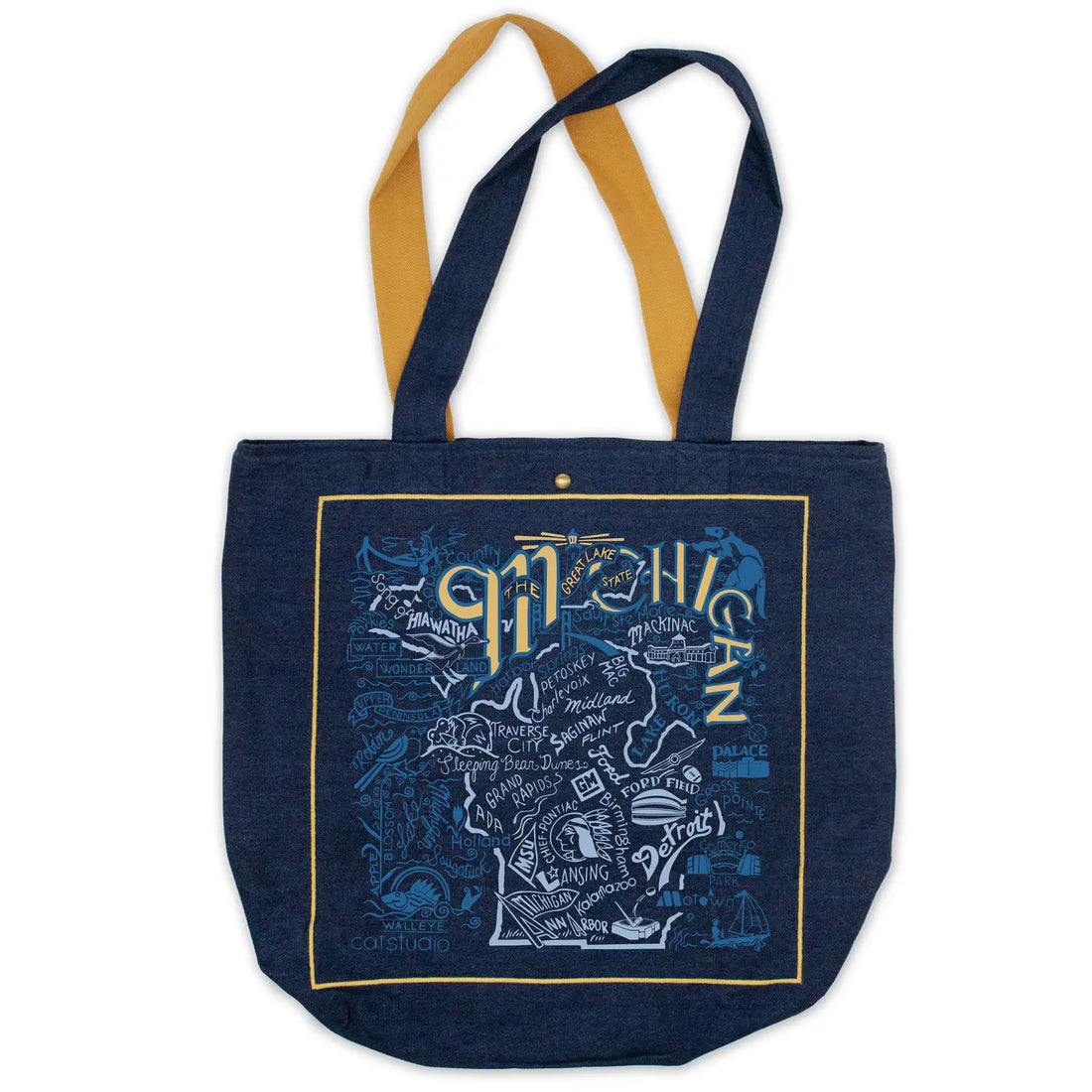 Michigan Denim Tote Bag