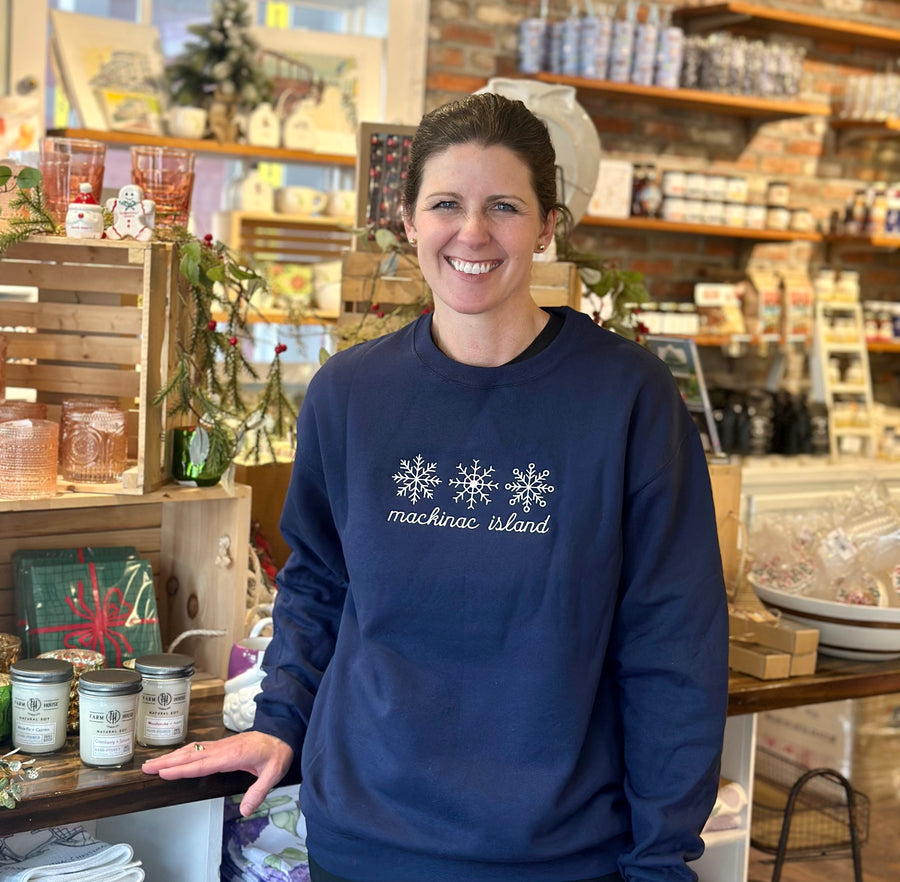 Navy Snowflake Crewneck Sweatshirt