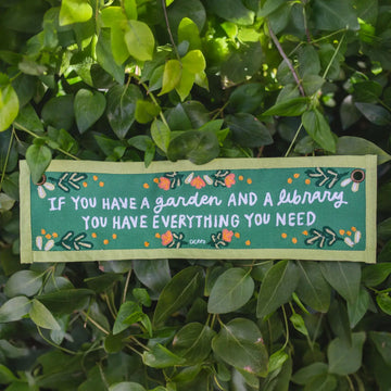 Garden and A Library Canvas Banner