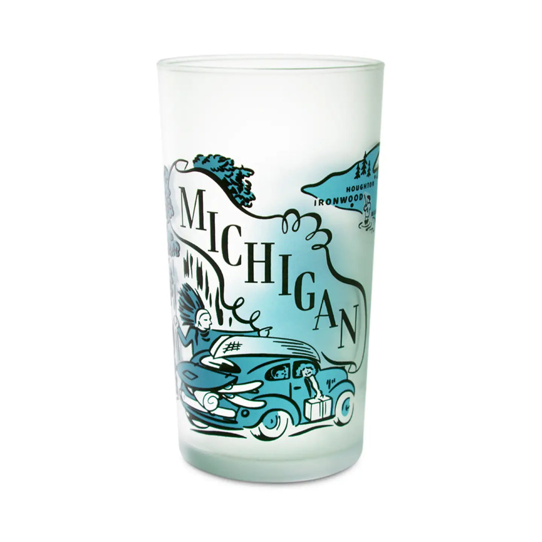 Michigan Souvenir Frosted Glass