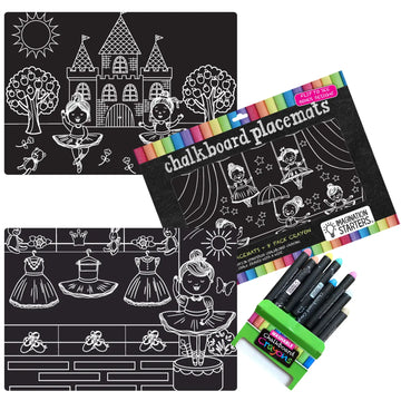 Reusable Coloring Ballerina Travel Mat Set