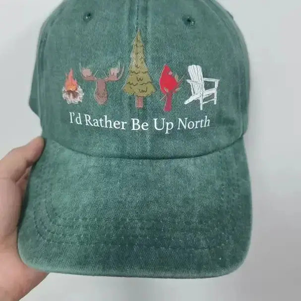 I'd Rather Be Up North Soft Baseball Hat
