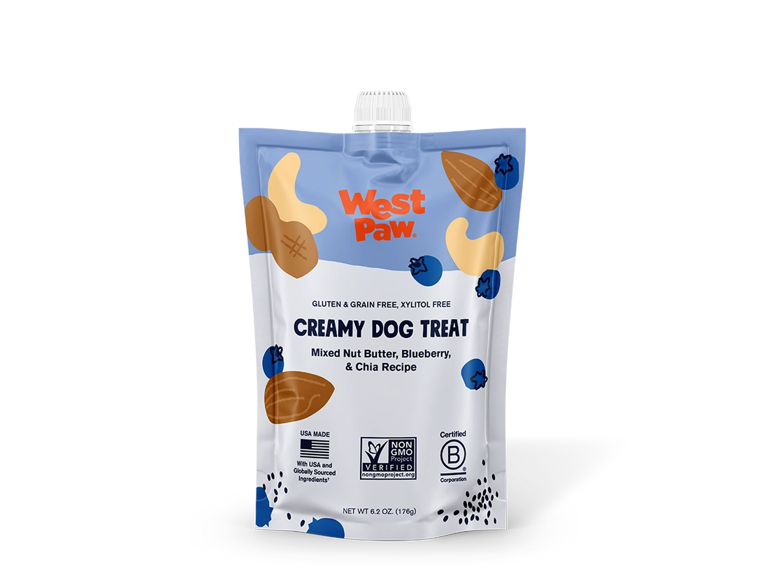 Nut Butter, Blueberry, and Chia Seed Creamy Dog Treat