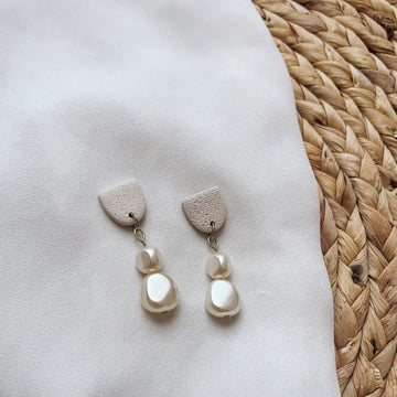 Placed by Grace Designs |  Minimalist Pearl Drop Earrings