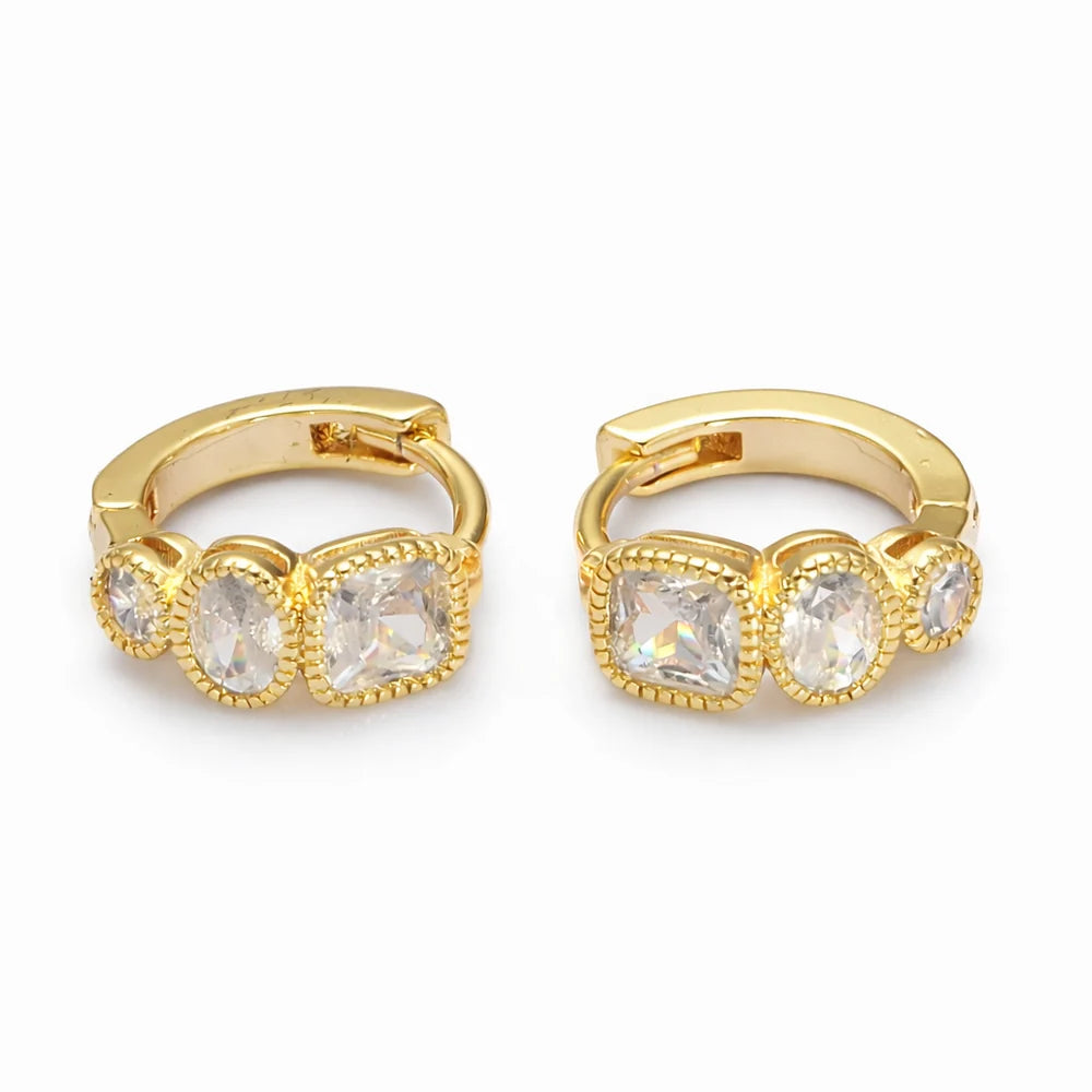 Dainty CZ Cube Huggies