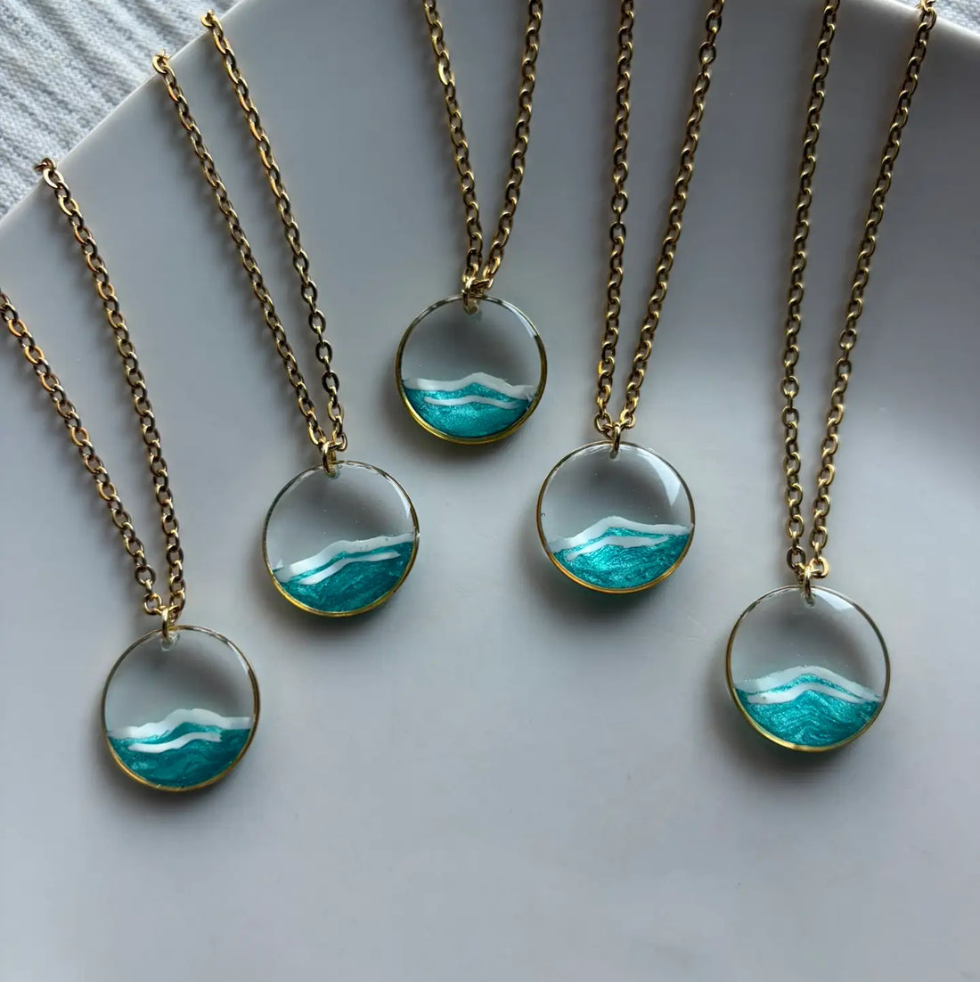 Aqua Water Window Necklace
