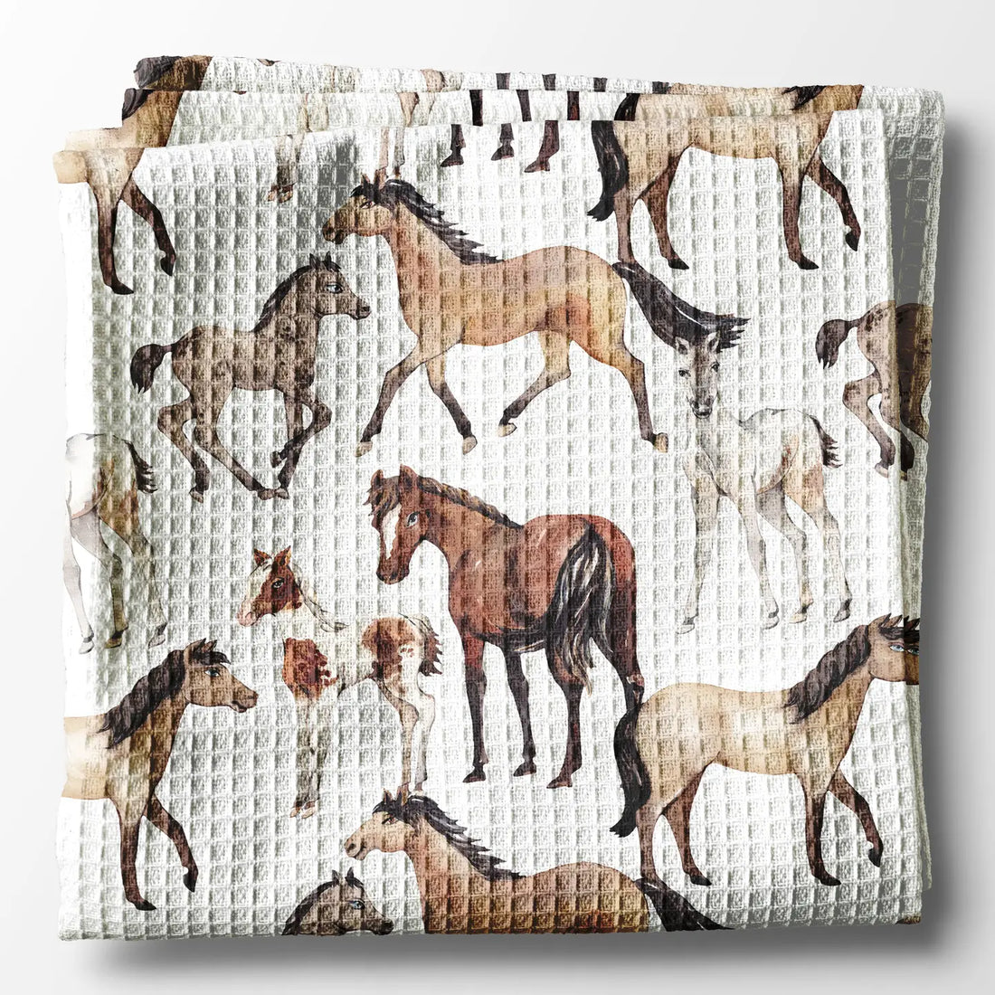 Horse Pony Equestrian Tack Kitchen Towel Waffle Gifts Farm