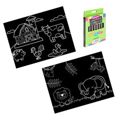 Reusable Coloring Farm/Jungle Travel Mat Set