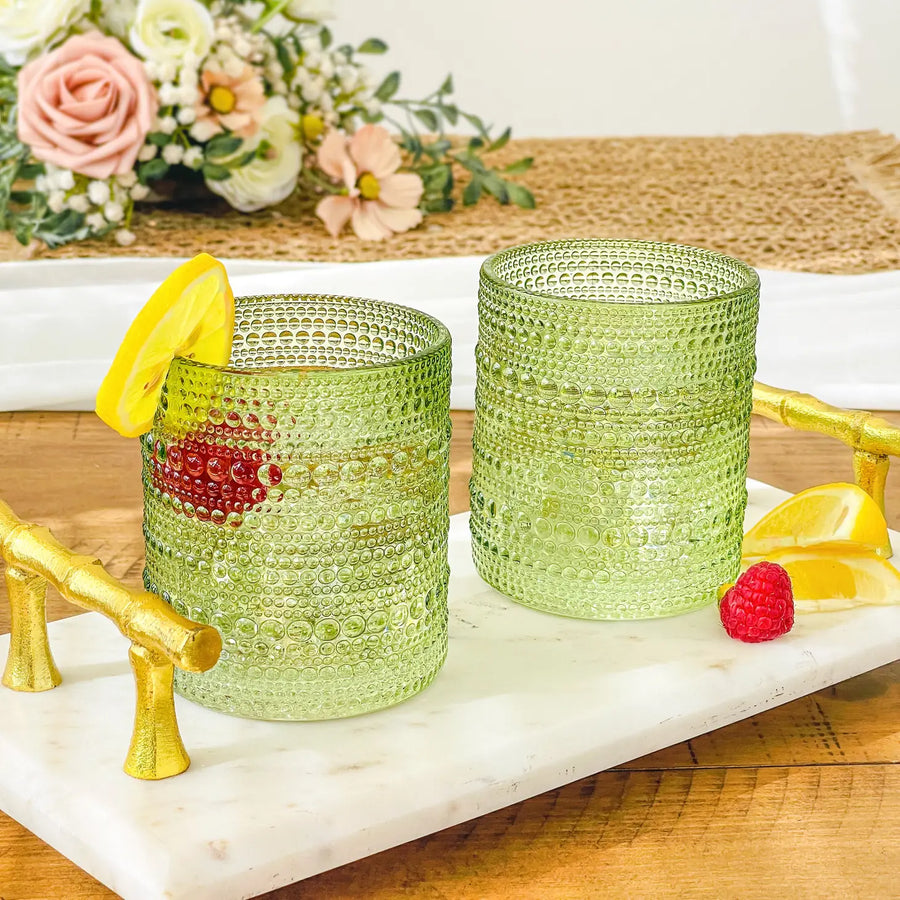 Beaded Old Fashion Drinking Glasses
