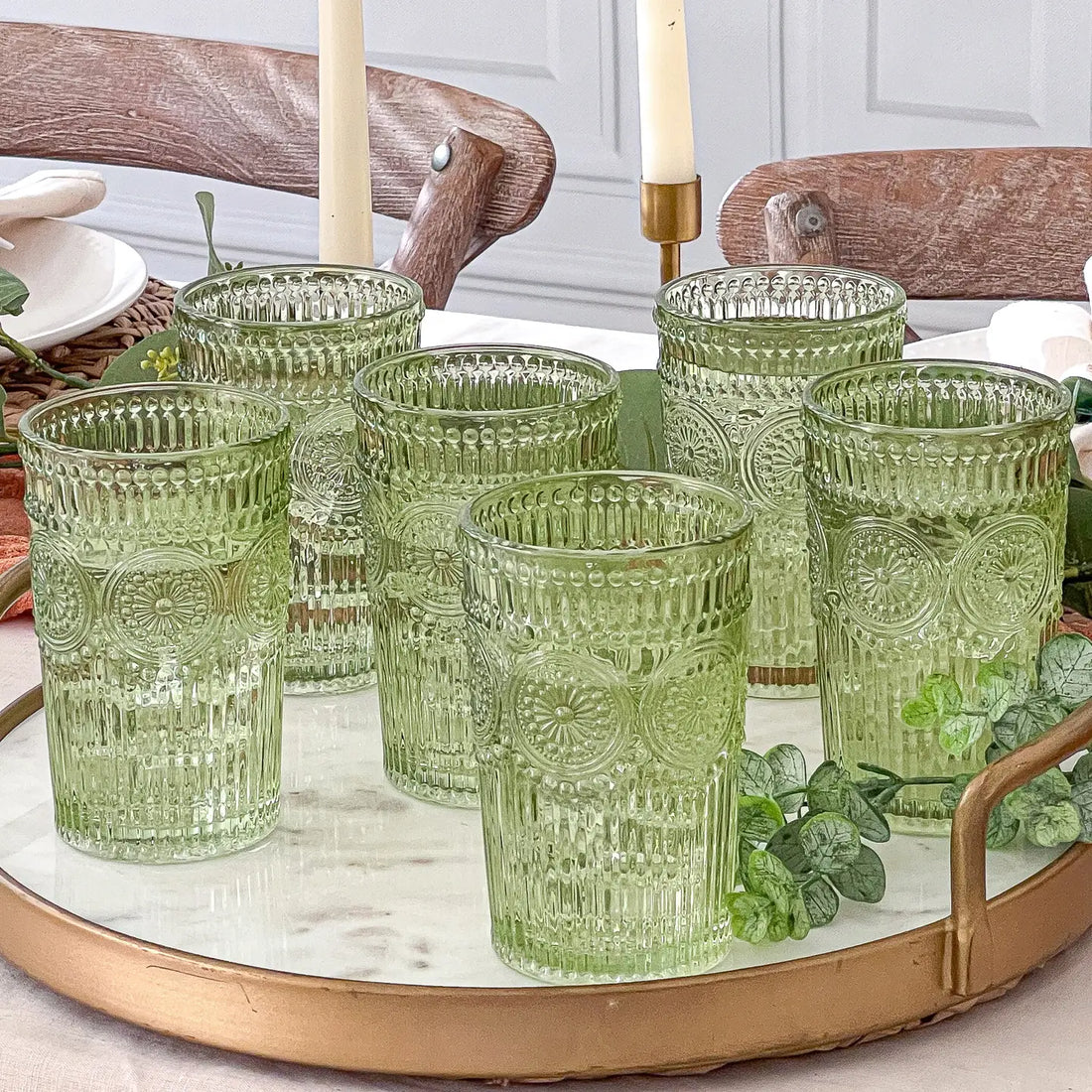 Vintage Textured Drinking Glasses