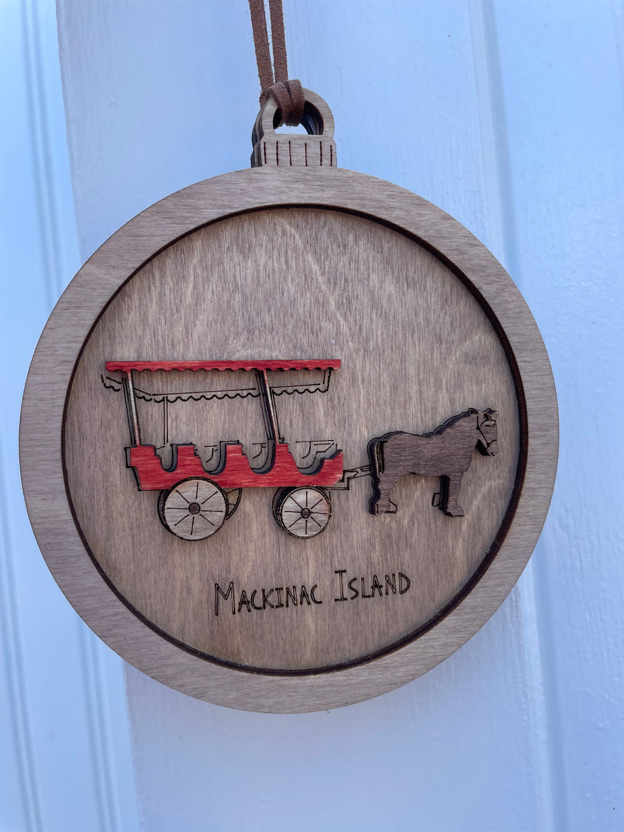 Wooden Mackinac Ornament | Red Cabin Studio