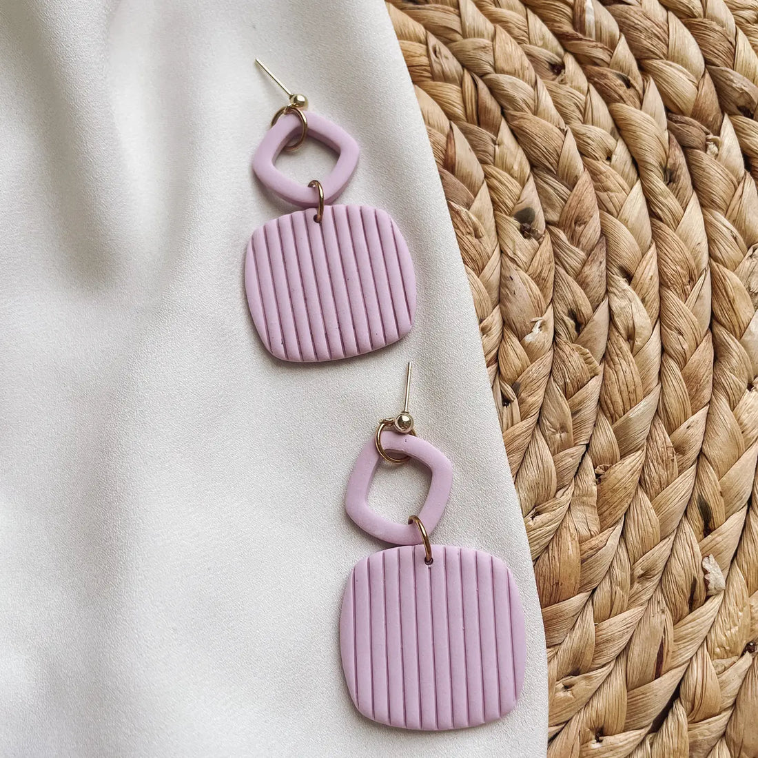 Placed by Grace Designs |  Lilac Purple Geometric Earrings