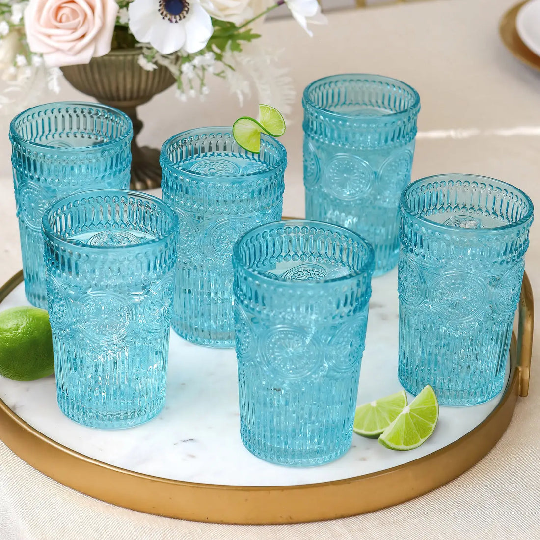 Vintage Textured Drinking Glasses