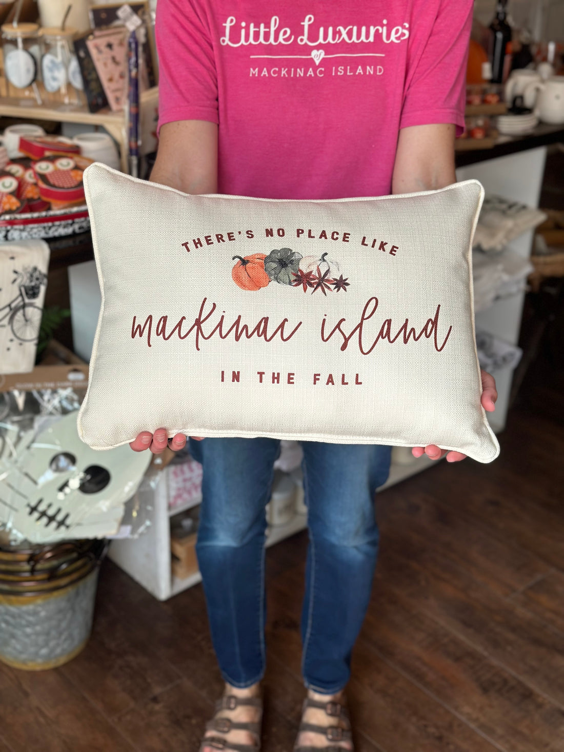 There's No Place Like Mackinac in the Fall Pillow