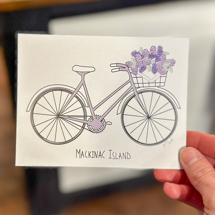 Lilac Bicycle Postcard