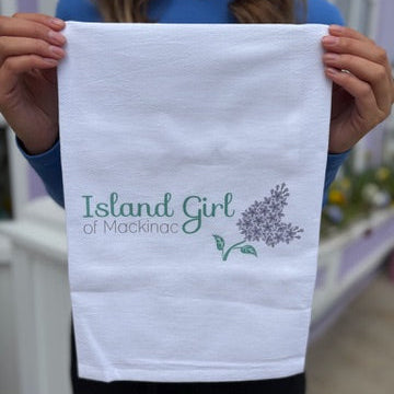 Lilac Island Girl Tea Towel