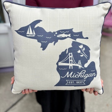 Michigan State Illustration Pillow