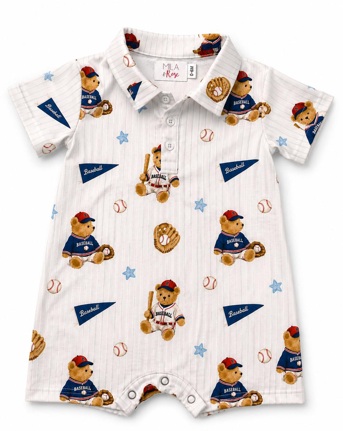 Baseball Bears Polo Shorty One-Piece