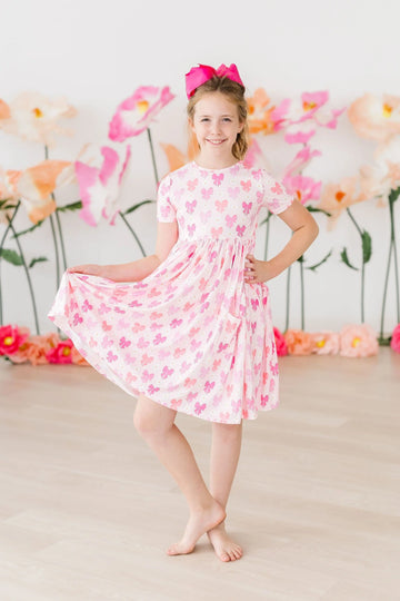 Bow Beauty Short Sleeved Pocket Twirl Dress