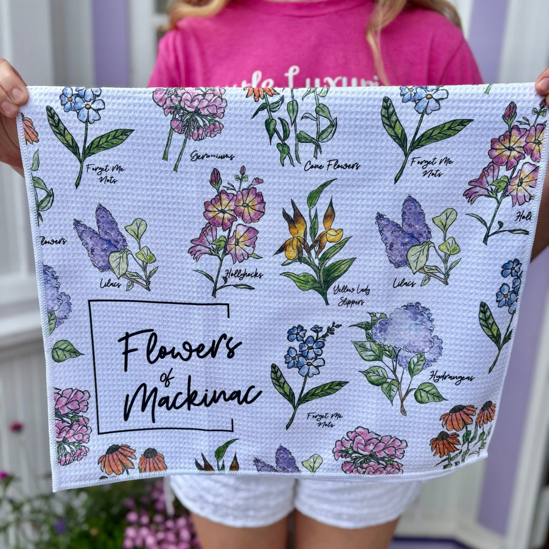 Flowers of Mackinac Tea Towel