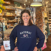 Navy Mackinac Bike Crewneck Sweatshirt