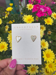 Shell Heart Studs
