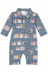 North Pole Express Long Sleeve Polo One-Piece