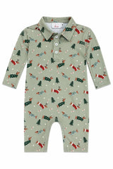 Dachshund Through the Snow Long Sleeve Polo One-Piece