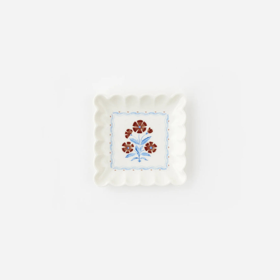 American Holiday Small Ceramic Scalloped Plate