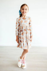 Football Friday Long Sleeve Pocket Twirl Dress